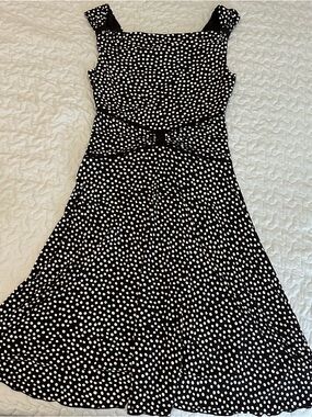 Black & White Polka Dot Fit-and-Flare Women’s Dress